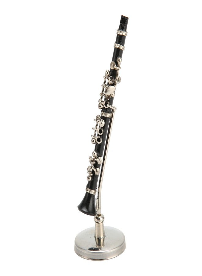 BORDSTRACT Miniature Clarinet Model, 3.1 Inch with Stand and Case Mini Musical Instrument Brooch Replica for Men and Women Home Dollhouse Decoration Ornament - Image 1